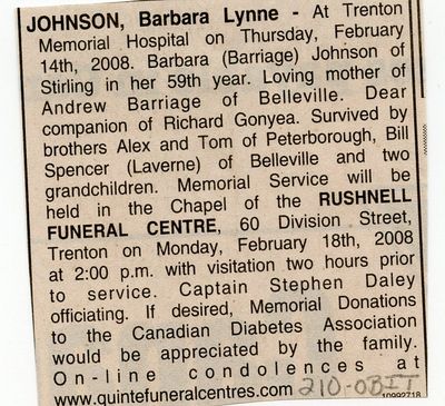 Barbara Lynne Johnson Obituary