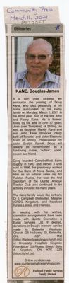 Douglas James Kane Obituary, Community Press