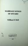 Marriage Notices of Ontario
