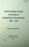 Obituaries from Ontario's Christian Guardian 1861-1870