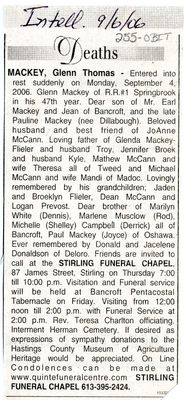 Glenn Thomas Mackey Obituary, Intelligencer