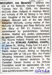 Iris Beverley McCurdy Obituary