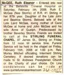 Ruth Eleanor McGee Obituary