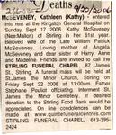 Kathleen (Kathy) McSeveney Obituary