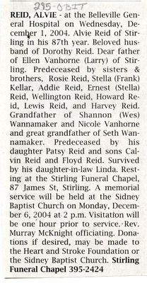 Alvie Reid Obituary