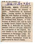 Beryl Rutland Obituary, Intelligencer