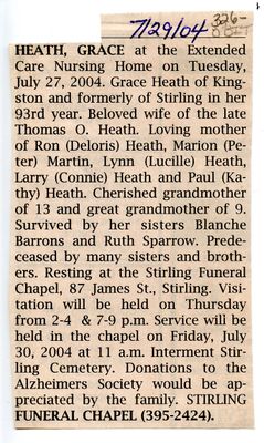 Grace Heath Obituary