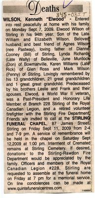 Kenneth &quot;Elwood&quot; Wilson Obituary