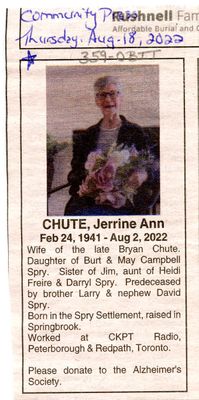 Jerrine Ann Chute Obituary, Community Press