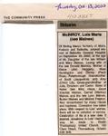 Lois Marie (nee Maines) McInroy Obituary; Community Press