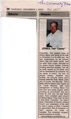 Ted &quot;Casey&quot; Jones Obituary, Community Press