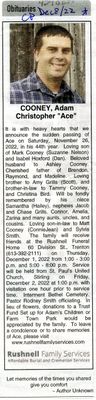 Adam Christopher &quot;Ace&quot; Cooney Obituary, Community Press