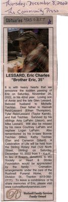 Eric Charles &quot;Brother Eric, 35&quot; Lessard Obituary, Community Press