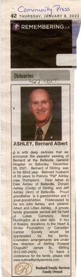 Bernard Albert Ashley Obituary, Community Press