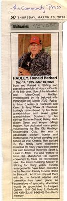 Ronald Herbert Hadley Obituary, Community Press