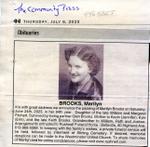 Marilyn Brooks Obituary, Community Press