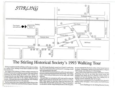 The Stirling Historical Society's 1993 Walking Tour