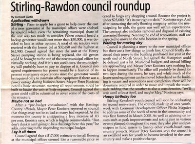 Stirling-Rawdon council roundup, EMC (2010)
