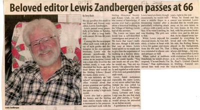 Beloved editor Lewis Zandbergen passes at 66 (2016)