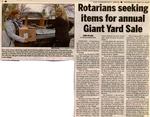 Rotarians seeking items for annual Giant Yard sale, Community Press (2019)