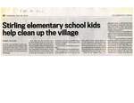 Stirling elementary school kids help clean up the village, Community Press (2019)