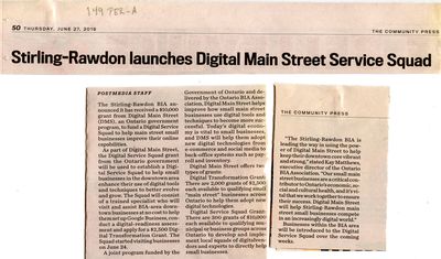 Stirling-Rawdon launches Digital Main Street Service Squad, Community Press (2019)