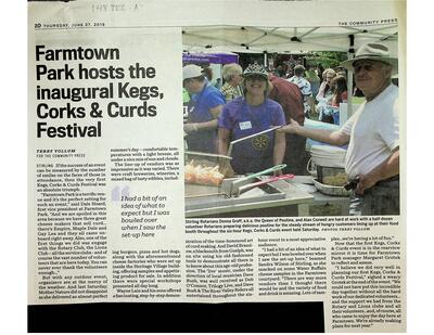 Farmtown Park hosts the inaugural Kegs, Corks & Curds Festival, Community Press (2019)