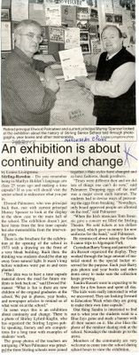 An exhibition is about continuity and change, Community Press (2002)