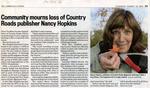 Community mourns loss of Country Roads publisher Nancy Hopkins, Community Press (2021)