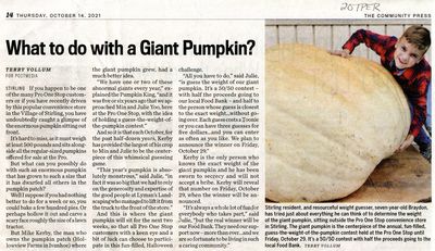 What to do with a Giant Pumpkin?, Community Press (2021)