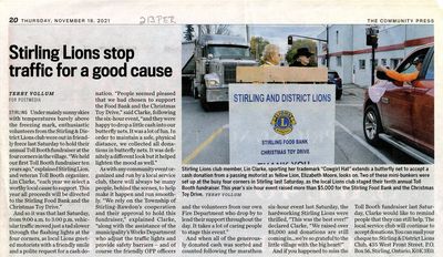 Stirling Lions stop traffic for a good cause, Community Press (2021)