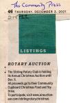 Listings - Rotary Auction, Community Press (2021)