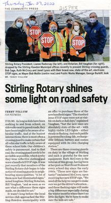 Stirling Rotary shines some light on road safety, Community Press (2022)