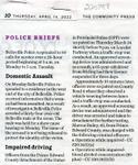 Police Briefs - Impaired driving, Community Press (2022)