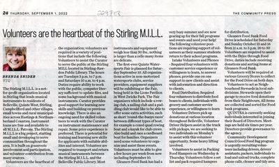 Volunteers are the heartbeat of the Stirling M.I.L.L., Community Press (2022)