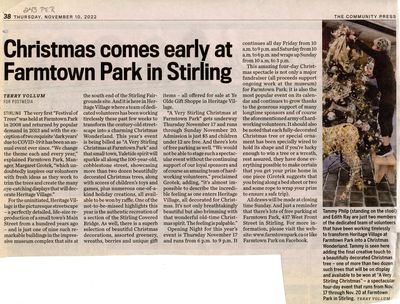 Christmas comes early at Farmtown Park in Stirling, Community Press (2022)