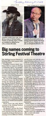 Big names coming to Stirling Festival Theatre, Community Press (2023)