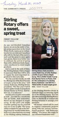 Stirling Rotary offers a sweet spring treat, Community Press (2023)