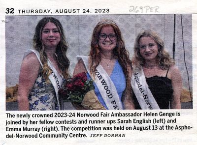 Norwood Fair Ambassador, Community Press (2023)