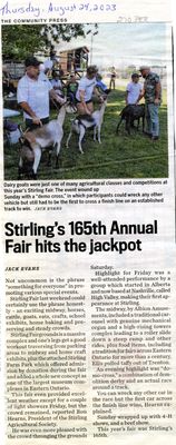 Stirling's 165th Annual Fair hits the jackpot, Community Press (2023)