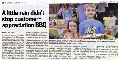 A little rain didn't stop customer-appreciation BBQ, Community Press (2023)