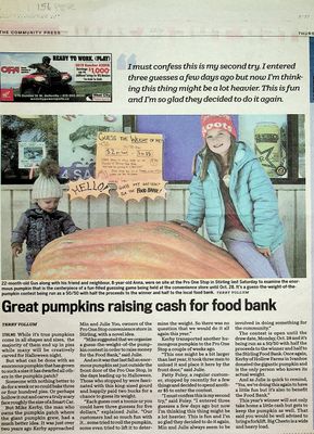 Great pumpkins raising cash for food bank, Community Press (2019)