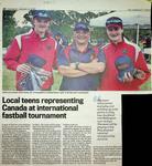 Local teens representing Canada at international fastball tournament, Community Press (2020)