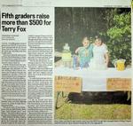 Fifth graders raise more than $500 for Terry Fox, Community Press (2020)