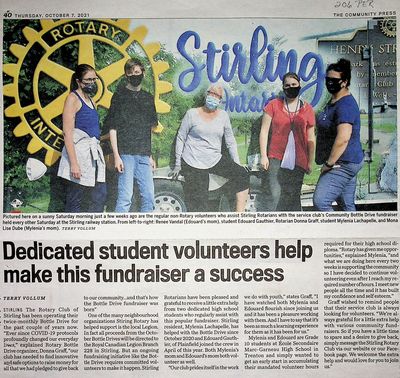 Dedicated student volunteers help make this fundraiser a success, Community Press (2021)