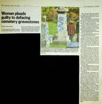 Woman pleads guilty to defacing cemetery gravestones, Community Press (2023)