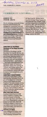 Community Listings - Festival of Trees, Community Press (2023)