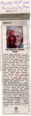 Marilyn Diane Peterson Obituary, Community Press