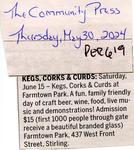 Notice - Kegs, Corks & Curds, Community Press (2024)