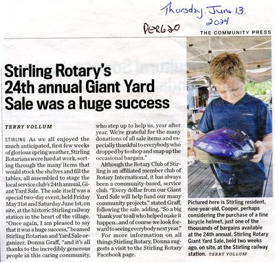 Stirling Rotary's 24th annual Giant Yard Sale was a huge success, Community Press (2024)